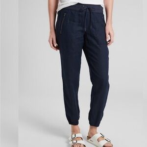 Athleta Black Jogger Pants with Zippered Pockets